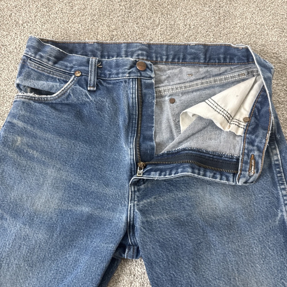 Vintage Wrangler Cowboy Cut Jeans 32x38 Blue Faded - Picture 3 of 10